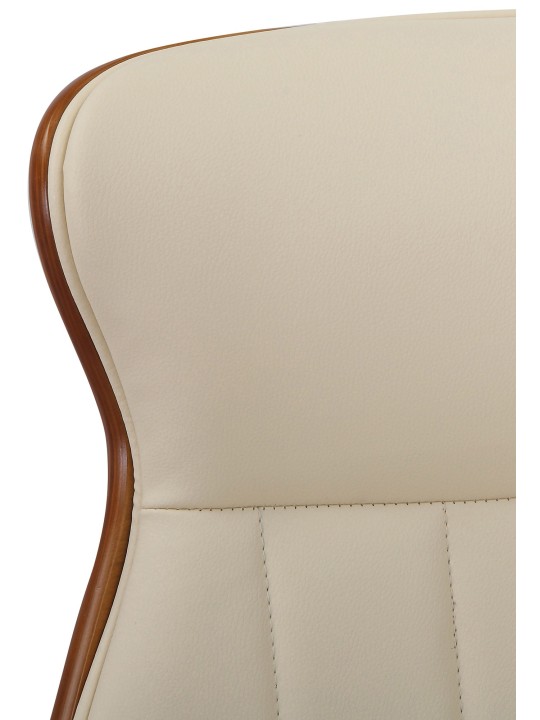 Chaise de bureau Melilla simili cuir, noyer/crème