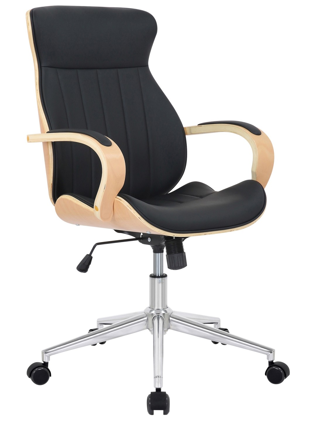 Chaise de bureau Melilla simili cuir, naturel/noir