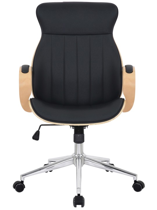 Chaise de bureau Melilla simili cuir, naturel/noir