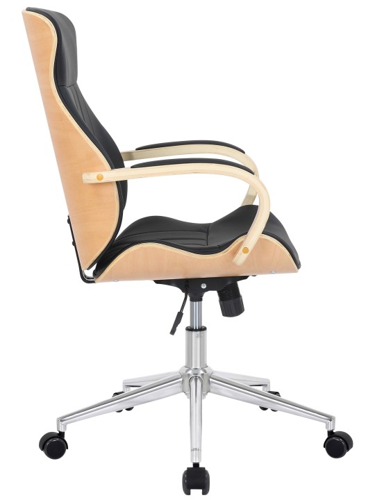Chaise de bureau Melilla simili cuir, naturel/noir