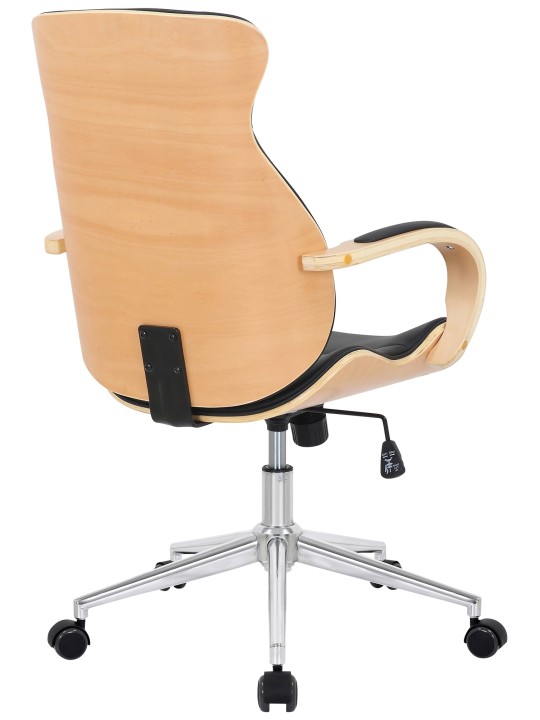 Chaise de bureau Melilla simili cuir, naturel/noir