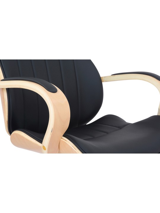 Chaise de bureau Melilla simili cuir, naturel/noir