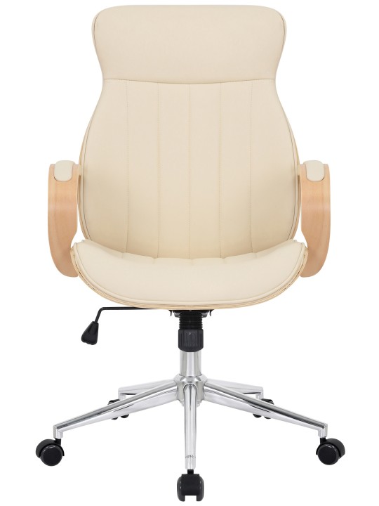 Chaise de bureau Melilla simili cuir, naturel/crème