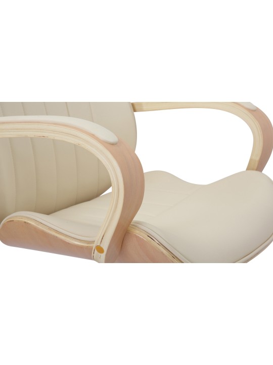 Chaise de bureau Melilla simili cuir, naturel/crème