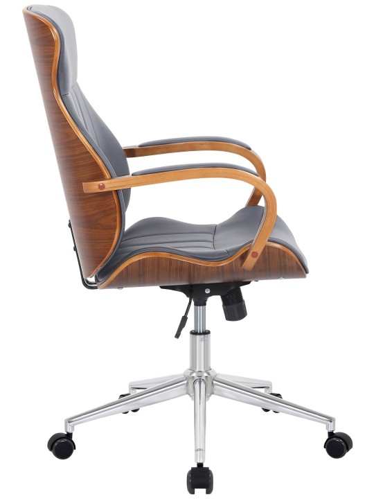 Chaise de bureau Melilla simili cuir, noyer/gris Chaise de bureau Melilla simili cuir, noyer/gris