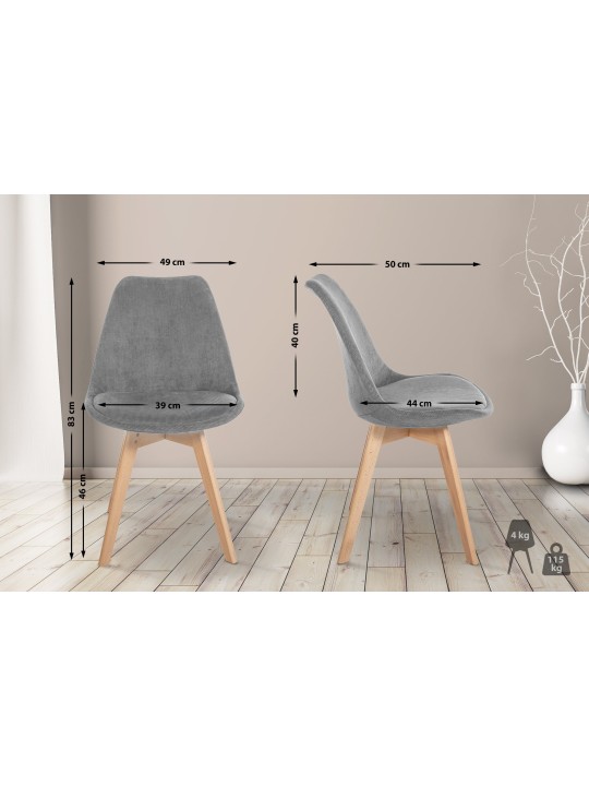 Chaise Linares Cord, gris
