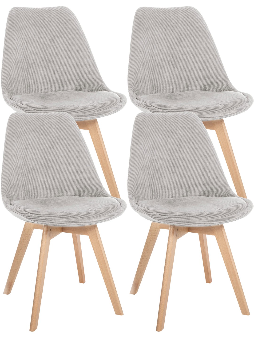 Ensemble de 4 chaises Linares Cord, beige