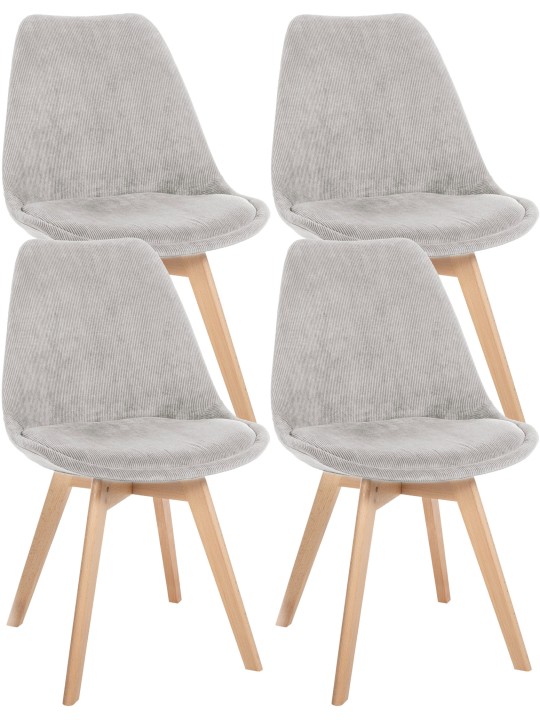 Ensemble de 4 chaises Linares Cord, beige