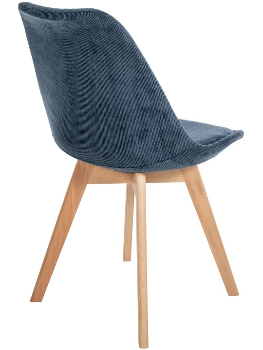 Ensemble de 4 chaises Linares Cord, bleu foncé Ensemble de 4 chaises Linares Cord, bleu foncé