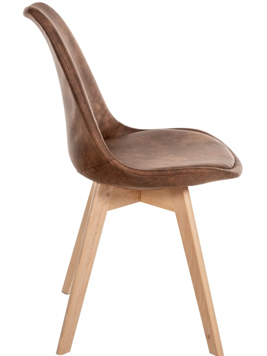 Ensemble de 4 chaises Linares Vintage, brun