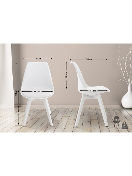 Chaise Linares, blanc/blanc