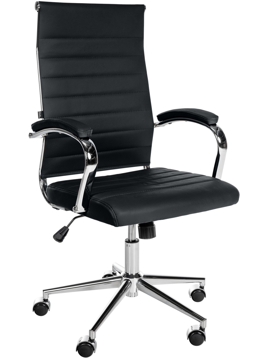 Chaise de bureau Mollis cuir véritable, noir