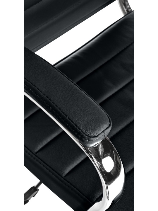 Chaise de bureau Mollis cuir véritable, noir