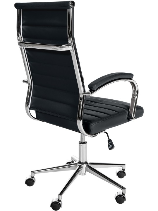 Chaise de bureau Mollis cuir véritable, noir