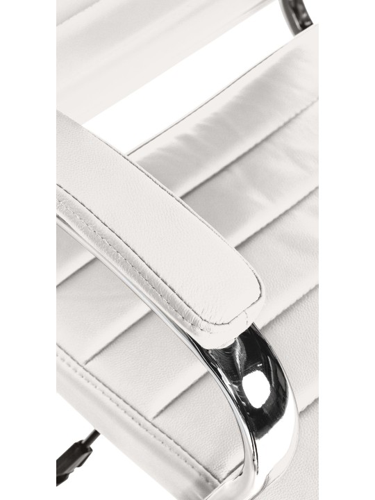 Chaise de bureau Mollis cuir véritable, blanc Chaise de bureau Mollis cuir véritable, blanc