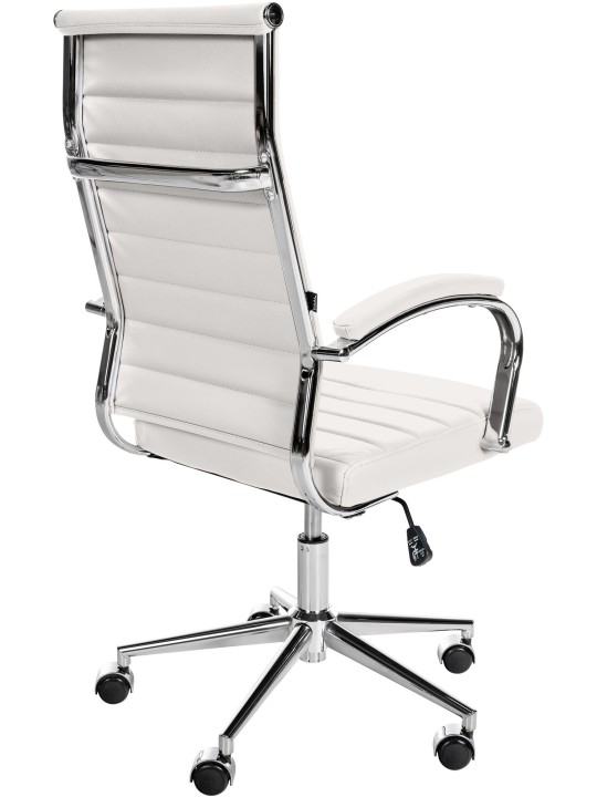 Chaise de bureau Mollis cuir véritable, blanc Chaise de bureau Mollis cuir véritable, blanc