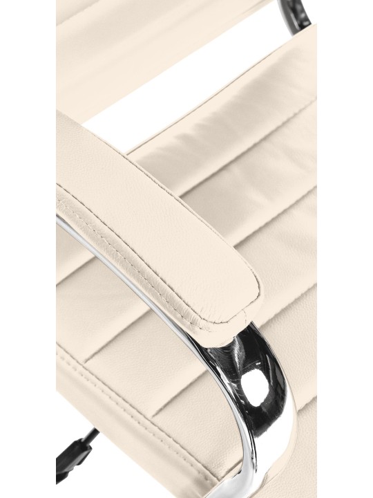 Chaise de bureau Mollis cuir véritable, crème Chaise de bureau Mollis cuir véritable, crème