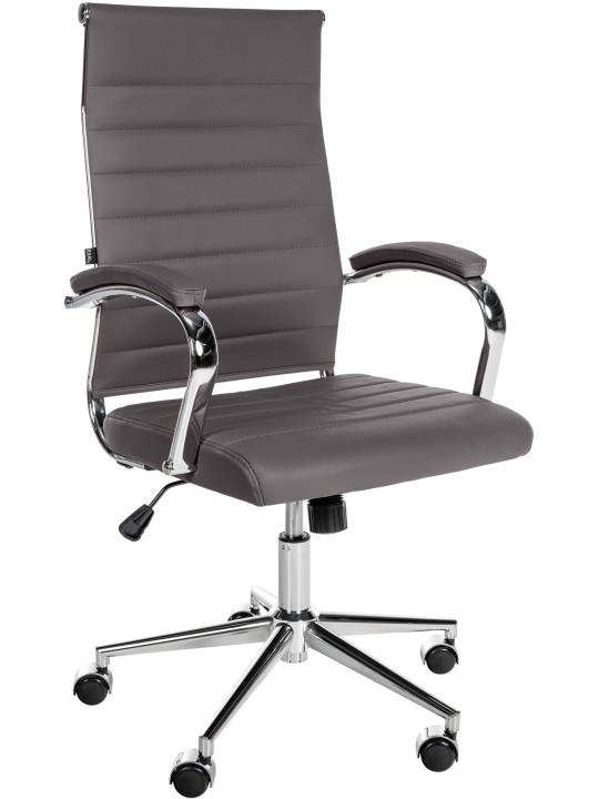 Chaise de bureau Mollis cuir véritable, gris Chaise de bureau Mollis cuir véritable, gris