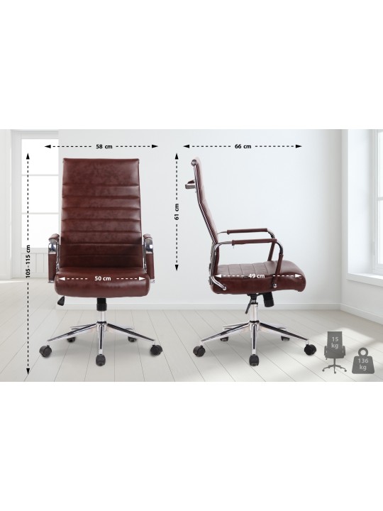 Chaise de bureau Columbus, bordeaux