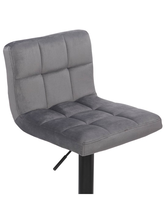 Lot de 4 tabourets de bar Feni velours, gris