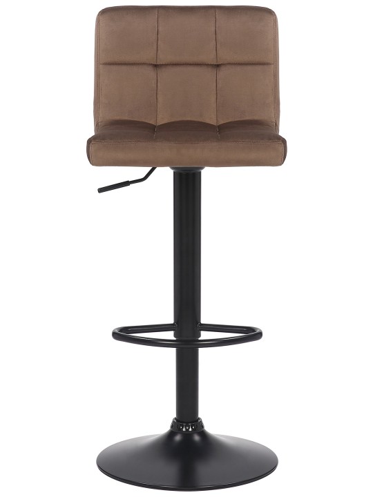 Lot de 4 tabourets de bar Feni velours, brun