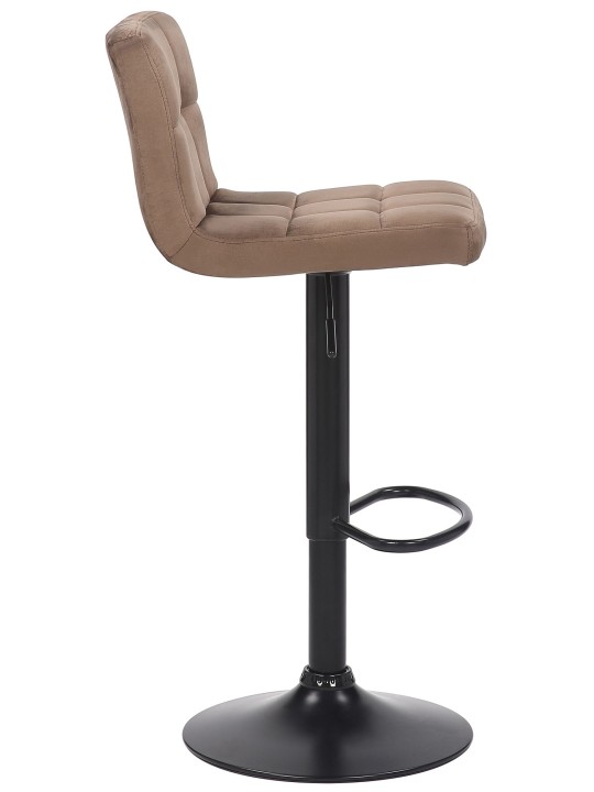 Lot de 4 tabourets de bar Feni velours, brun