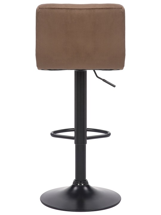 Lot de 4 tabourets de bar Feni velours, brun