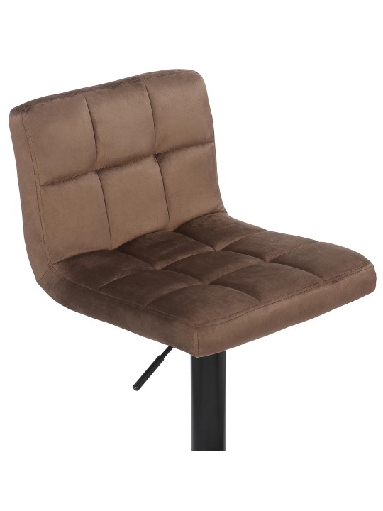 Lot de 4 tabourets de bar Feni velours, brun