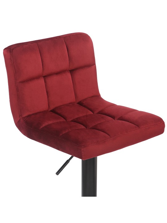 Lot de 4 tabourets de bar Feni velours, rouge Lot de 4 tabourets de bar Feni velours, rouge