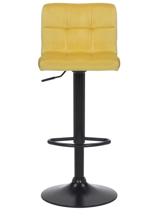 Lot de 4 tabourets de bar Feni velours, jaune