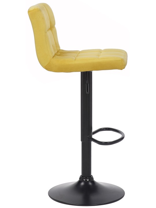 Lot de 4 tabourets de bar Feni velours, jaune