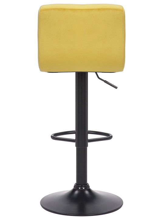 Lot de 4 tabourets de bar Feni velours, jaune