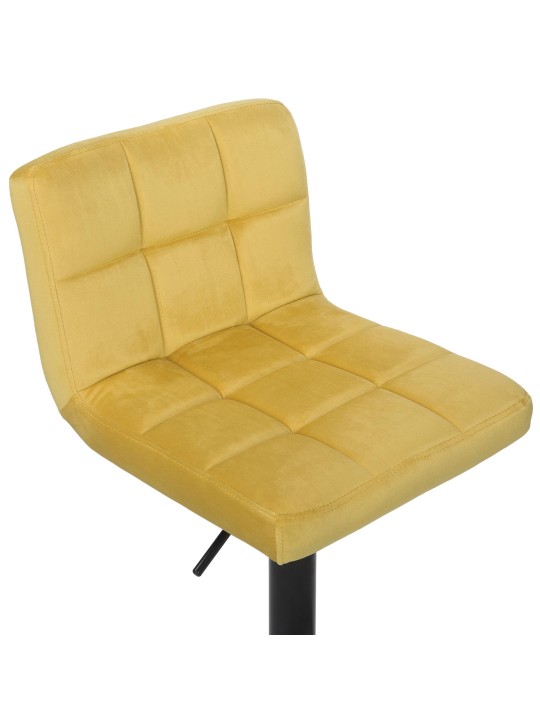 Lot de 4 tabourets de bar Feni velours, jaune