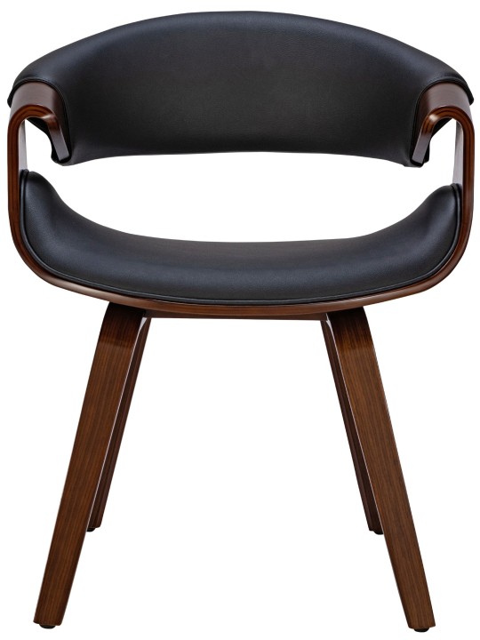 Lot de 2 chaises de salle à manger Foley simili cuir, noyer/noir Lot de 2 chaises de salle à manger Foley simili cuir, noyer/noir