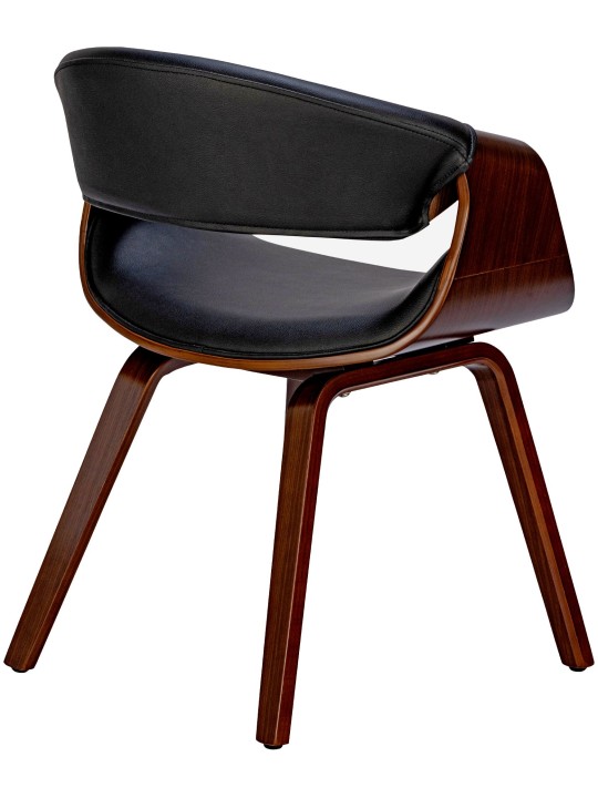 Lot de 2 chaises de salle à manger Foley simili cuir, noyer/noir Lot de 2 chaises de salle à manger Foley simili cuir, noyer/noir