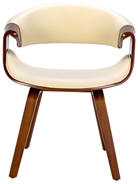 Lot de 2 chaises de salle à manger Foley simili cuir, noyer/crème Lot de 2 chaises de salle à manger Foley simili cuir, noyer/crème