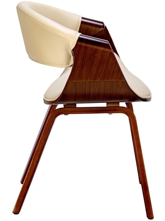 Lot de 2 chaises de salle à manger Foley simili cuir, noyer/crème Lot de 2 chaises de salle à manger Foley simili cuir, noyer/crème