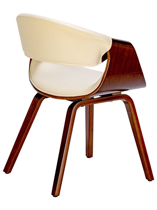 Lot de 2 chaises de salle à manger Foley simili cuir, noyer/crème Lot de 2 chaises de salle à manger Foley simili cuir, noyer/crème