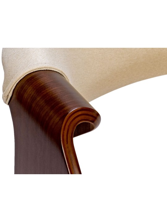 Lot de 2 chaises de salle à manger Foley en tissu, noyer/crème