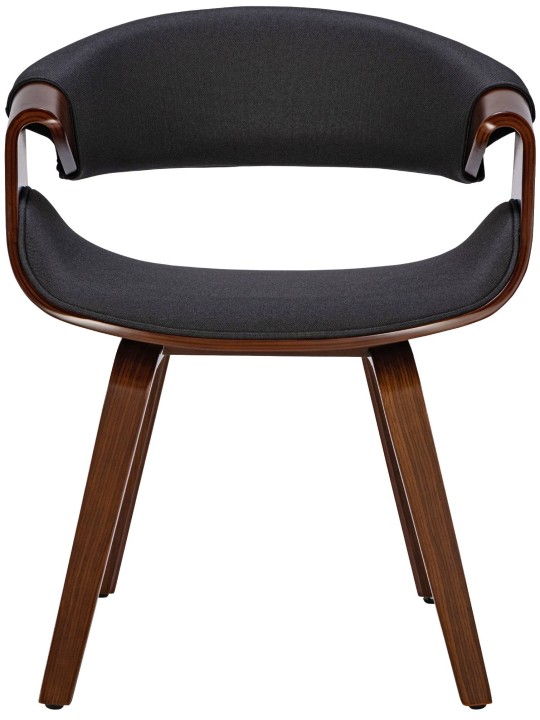 Lot de 2 chaises de salle à manger Foley en tissu, noyer/noir