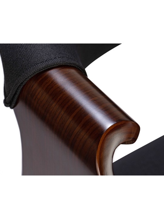 Lot de 2 chaises de salle à manger Foley en tissu, noyer/noir