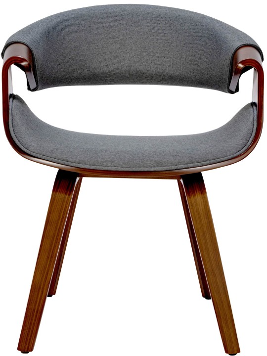 Lot de 2 chaises de salle à manger Foley en tissu, noyer/gris