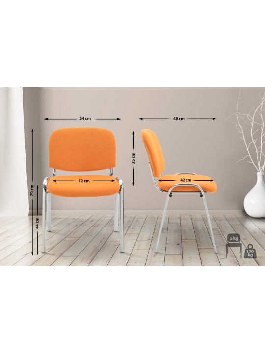 Chaise visiteur Ken C tissu, orange