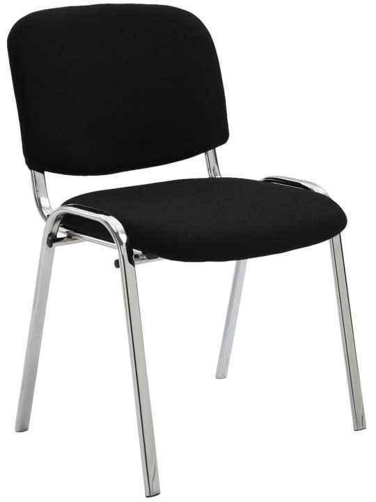 Chaise visiteur Ken C tissu, noir