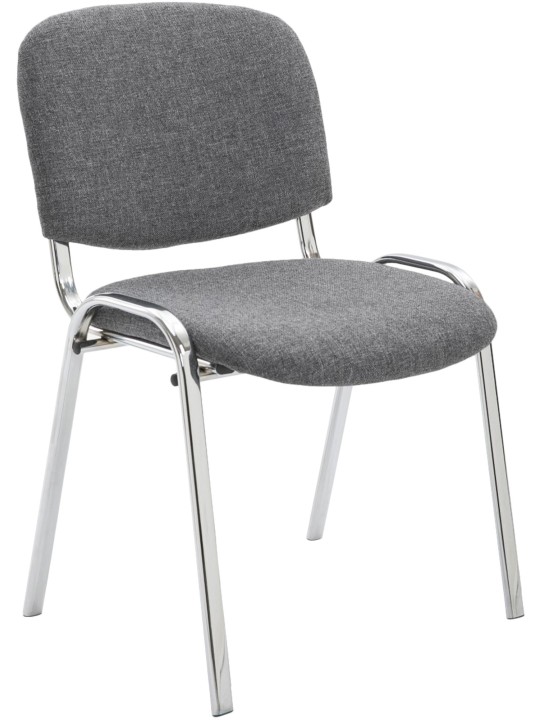 Chaise visiteur Ken C tissu, gris