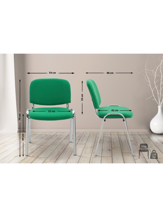 Chaise visiteur Ken C tissu, vert