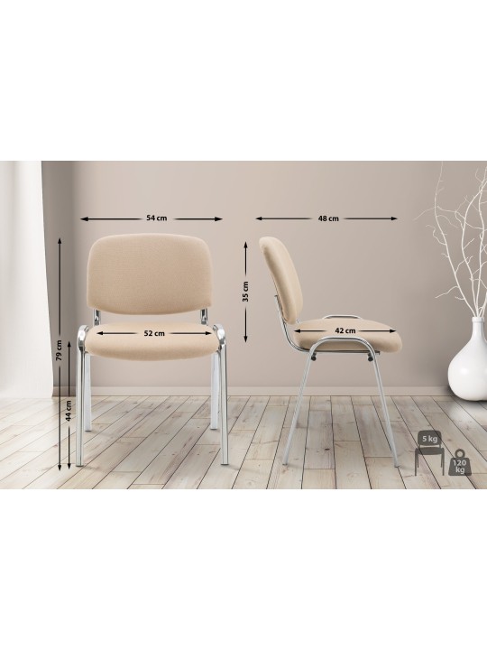Chaise visiteur Ken C tissu, crème Chaise visiteur Ken C tissu, crème