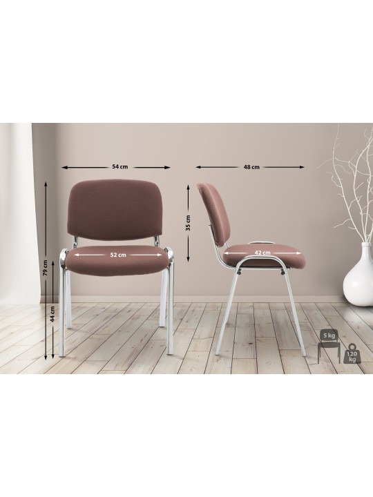 Chaise visiteur Ken C tissu, brun