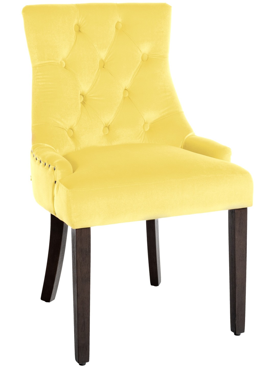 Chaise de salle à manger Aberdeen velours antique, jaune