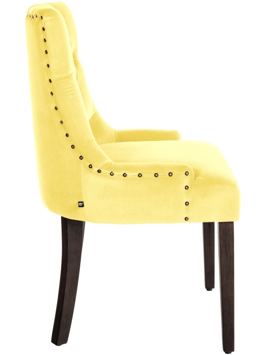 Chaise de salle à manger Aberdeen velours antique, jaune Chaise de salle à manger Aberdeen velours antique, jaune